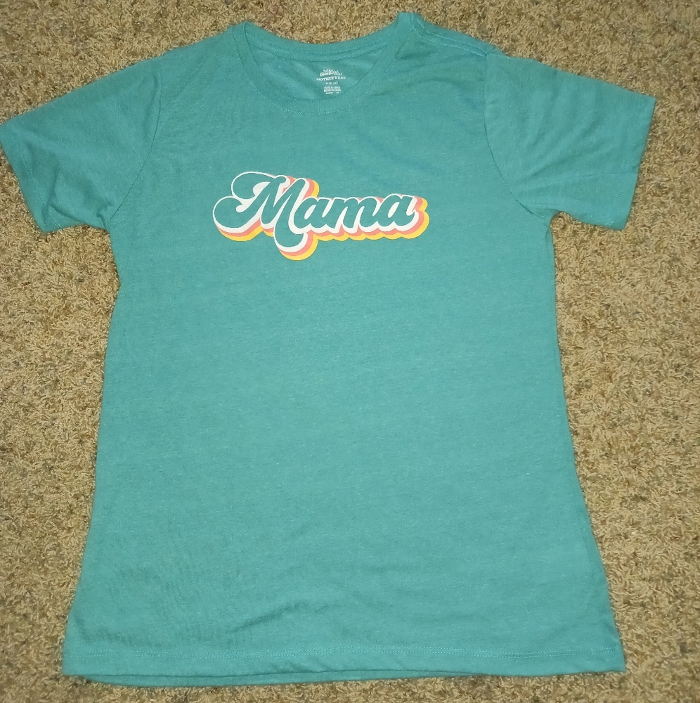 Way to Celebrate, Women's Graphic T-Shirt, "Mama," Teal, Size M (8-10)